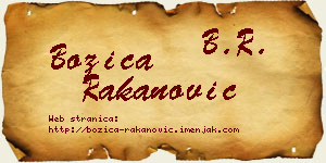 Božica Rakanović vizit kartica